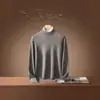 Suéter de Cachemira Nuevo Otoño/Invierno 2026 para Hombre Bai Cai Rong, Tejido de Manga Larga de Cuello Medio, Camisa Polo Casual de Negocios
