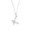 Estilo Minimalista Coreano y Japonés Versátil Colgante de Mariposa con Circonita Cadena para Clavícula Lujo Ligero Exquisito Tarjeta de San Valentín Bendición Collar