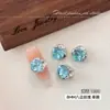 Arte de uñas con diamantes de imitación en forma de huevo de paloma K9 azul mar, moderno y lujoso, sin base, decoraciones de uñas con diamantes de imitación de azúcar helado