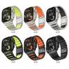 Correa de reloj iWatch, compatible con Apple Watch/Ultra 3/2, con cierre magnético de titanio y correa de silicona