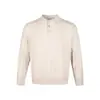 Suéter de Tricô Masculino Yishengyi Estilo Retrô Americano Gola Henry Meio Zíper Texturizado Primavera e Outono Cleanfit Casual Manga Longa