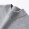 Suéter de cachemira para hombre con cuello semialto de doble capa, lujo ligero y cálido, nuevo tejido de punto para hombre otoño e invierno 2026, suéter de punto holgado para negocios