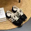 Zapatos Casuales Retro Estilo Coreano Forrest Gump Zapatos de Tabla Zapatos Deportivos para Estudiantes Nuevos Zapatos de Entrenamiento Alemanes Bloques de Color 2026 Suela Gruesa Zapatos de Moda Tela para Mujer