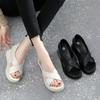 Sandalias de Verano 2023 Moda de Verano para Mujer Plataforma de Cuña Tacones Altos Altura 7 cm Cuña Zapatos de Mujer