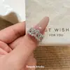 Anillo Retro de Gota de Agua con Diamantes Completos para Mujer, Plata de Ley, Diseño Único, Anillo de Banda Completamente Incrustado de Diamantes, Regalo de Cumpleaños