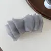 Presilha de Cabelo com Laço Fofo Estilo Coreano para Mulheres, Presilha Banana Grande Estampada de Leopardo, Presilha Twist de Organza para Meio Preso, Flor de Cabelo para Rabo de Cavalo