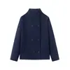 Ropa europea y americana transfronteriza para mujer ZA AliExpress superventas chaqueta elegante de cuello alto de doble botonadura