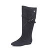 Botas Altas de Gamuza de Vaca de Gama Alta Estilo Francés Perezoso Chic para Mujer, Otoño/Invierno 2025, Tacón Bajo, Punta Fina, Caña Ancha Suelta