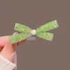 Pin de Flequillo Lateral Estilo Nuevo de Verano, Elegante Pinza de Mariposa de Cristal Verde para Mujer