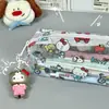 Bolsa de Lápis Transparente Estilo Japonês Gatinho Desenho Animado Bolsa de Material Escolar para Estudantes Pvc Aparência Sofisticada Grande Capacidade Bolsa de Armazenamento Impermeável Ins