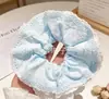 Venda Direta da Fábrica Estilo Ins Scrunchie com Estampa de Renda Elástico para Coque de Organza Elástico de Cabelo Elástico de Cabelo Faixa de Cabelo Elástico de Cabelo