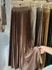 Ropa de Mujer Transfronteriza Europea y Americana Amazon Falda Plisada Fluida Metálica Dobladillo Ancho Falda Plisada Primavera y Verano Falda Larga