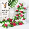 Vime de Rosa Artificial para Pendurar na Parede, Flor de Seda com 45 Cabeças de Flor, Vime Decorativo de Flor de Cerejeira, Planta Artificial de Vime para Pendurar no Teto