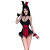 Pinxian Lingerie Sexy Halloween Sexy Decote Profundo Fofo Freira Bruxa Camisola Transparente Roupa de Saia Curta E1003