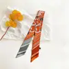 Bufanda Pequeña de Seda Estampada Estilo Nuevo Primavera y Otoño, Bufanda Pequeña para Cuello Estilo Francés, Pañuelo para Atar en Bolso, Diadema de Moda, Regalo, Seda Sarga para Mujeres