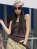 Camisola de Tirantes Rayada Retro Adelgazante Unbdns para Mujer, Camiseta Interior Base Deportiva de Verano con Espalda Bonita