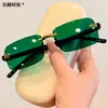 Nuevas Gafas de Sol Protectoras Personalizadas Sin Montura Cortadas al Borde para Pasarelas y Salidas, Modernas y Versátiles Gafas de Sol Transfronterizas para Mujer con Protección UV