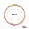 Nuevo modelo transfronterizo: cobre incrustado con circonio, lleno de diamantes, nicho, pulsera de cadena de tenis simple y versátil, lujo ligero, elegante y moderno