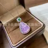Collar de Gema para la Fortuna y la Prosperidad Colgante de Calabaza de Lujo con Calcedonia Verde Hielo Incrustada Plateado al Por Mayor Ágata Verde Brillante Jadita