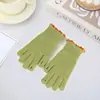 Guantes de Punto de Lana Pequeños Frijol de Azúcar Estilo Coreano Dedos Expuestos Mujer Color Sólido Pantalla Táctil Invierno Cálido Ciclismo Guantes para Dedos