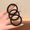 Elástico de Cabelo Preto para Mulheres Adultas, Anel de Cabelo para Rabo de Cavalo, Corda de Cabelo Estilo Coreano para Rabo de Cavalo Alto, Faixa de Cabelo de Borracha Durável de Alta Elasticidade