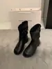 Botas Retro de Tacón Grueso hasta Media Pantorrilla para Mujer Botas de Montar 2025 Nuevas Botas Cortas Martin con Forro de Lana Otoño/Invierno