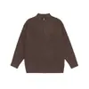 Suéter de punto con cuello alto y media cremallera para hombre, estilo retro americano, holgado, Otoño 2025, Invierno, Nuevo tejido, Tendencia de pareja
