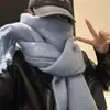 Bufanda Cuadrada de Color Sólido Estilo Coreano Versátil de Falso Mohair para Mujer, Calentador de Cuello Grueso de Invierno Atmosférico para Estudiantes