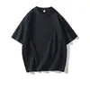 Camiseta de manga corta de algodón puro de peso pesado estilo americano 210 g para hombre y mujer, color liso de verano, cuello redondo, moderna, corte holgado, camiseta básica