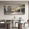 Pintura Decorativa de Restaurante de Luxo Leve Transfronteiriça Novo Relógio Eletrônico Pintura de Parede de Fundo de Sala de Estar/Restaurante de Alta Qualidade Calendário Perpétuo Pintura Suspensa