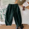 Calça Infantil 2024 Outono Nova Roupa Infantil Coreana Meninos e Meninas Calça de Veludo Cotelê Estilosa Solta Longa para Bebês e Crianças