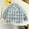 Camisa de manga larga de algodón puro para niños, ropa de bebé estilo primavera y otoño, top para niño pequeño, chaqueta de bebé, camisa infantil elegante