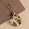 Pulsera de Sándalo Verde Estilo Lingyin Dios de la Riqueza con Cuentas de Ágata de Loto para Atraer Riqueza y Buena Fortuna