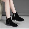 Nuevas Botas de Piel Suave para Mujer Otoño e Invierno 2026, Botas de Moda de Ante con Tacón Bajo Cuadrado, Zapatos para Mujer Adelgazantes, Modernos y Versátiles