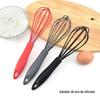 Batedor de ovos de silicone portátil, liquidificador com cabo de plástico para uso doméstico, batedor manual de creme, utensílios de cozimento, atacado