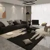 Alfombra para Sala de Estar, Resistente a Manchas, Fácil de Cuidar, Sencilla, Lujo Ligero, Sensación de Alta Gama, Alfombra de Bucle de Algodón y Lino, Alfombra Antideslizante para Sofá del Hogar