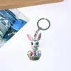 Guirlanda Coelho Páscoa Fofa Transfronteiriça Decoração de Feriado Acrílico Plano 2D Chaveiro Pingente Ornamento para Pendurar no Carro