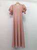 Vestido Plisado al por Mayor con Mangas Abullonadas 2024 Gama Alta Verano Color Sólido Casual Cuello Redondo Delgado Plisado Falda Larga