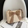 Bolsa Pequena Estilosa com Laço para Mulheres 2026 Nova Moda Bolsa de Palha Tecida para o Trabalho Bolsa Saco de Verão Versátil Bolsa de Ombro