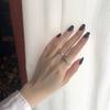 Anillo Abierto Geométrico Irregular Personalidad Coreana Elegante ins Moda Retro Hueco Anillo de Diamantes para Mujer