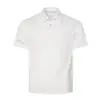 Yidao Vintage 2026 Verano Nuevo de Gama Alta Camiseta de Manga Corta Rayas Oscuras Hilo de Hielo Hueca Sin Costuras Cuello Prensado para Hombre