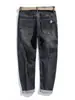 Ropa para Hombre Fengshe / Jeans Finos de Mezclilla para Hombre 2026 Primavera y Otoño con Cintura Bordada de Tela Blanca, Corte Delgado, Pantalones Cortos