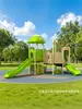Resbaladilla combinada exterior para niños, equipo de juego para jardín de infantes y comunidad, juguete de estructura de escalada con doble resbaladilla de plástico grande