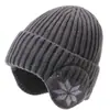 Gorro de Invierno para Hombre con Protección para los Oídos para Ciclismo, Gorro Cálido para el Frío, Gorro de Lana para Cabeza Grande, Gorro de Punto Forrado de Lana Baotou para Hombre