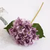 Hortensia Simulada de 2 Hojas Rama Única Tela de Seda Arreglo Floral Grande de Hortensia Decoración de Hotel Accesorios para Fotografía de Bodas Flor Artificial al por Mayor