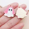 Liga de Zinco Vermelho Rosa Pingente de Halloween Fantasma Caveira Batom Charme Brincos Chaveiro DIY Acessórios de Joias