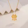 Collar con Colgante de Campana de Candado Ping An de Hilo para Mujer 2024 Nueva Moda Estilo Corte Nuevo Estilo Chino Estilo Nacional Cadena para Clavícula de Larga Vida