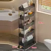 Estante de almacenamiento para baño, estante de almacenamiento para huecos detrás de la puerta, estante de almacenamiento ultradelgado, estante organizador multicapa para el baño, carrito pequeño