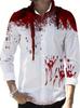 Fábrica de origem e-commerce transfronteiriço camisa de manga longa com lapela cardigã de abotoamento simples estampa de Halloween impressão 3D lazer
