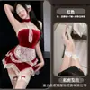 Cat Erotico de Noche Ropa Interior Volante Encaje Vestido Sin Tirantes Halter Atuendo de Sirvienta Irregular Conjunto de Coqueteo COS